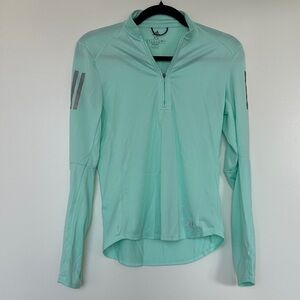 Adidas Light Green Climalite Quarter Zip Top